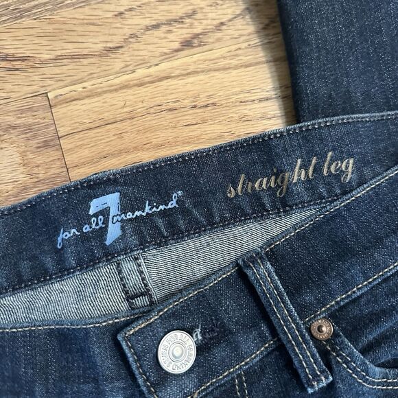 7 For All Mankind Women’s Jeans, Mid-Rise, Straight Leg, Dark Wash, Size 29 - Picture 4 of 11